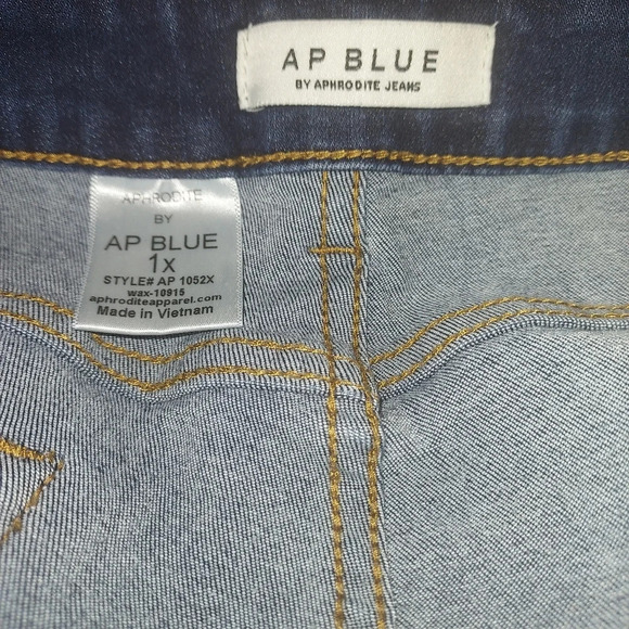 AP Blue Aphrodite Jeans Mid Rise Paint Platter Distressed Skinny Jeans Size 1X - Picture 11 of 12